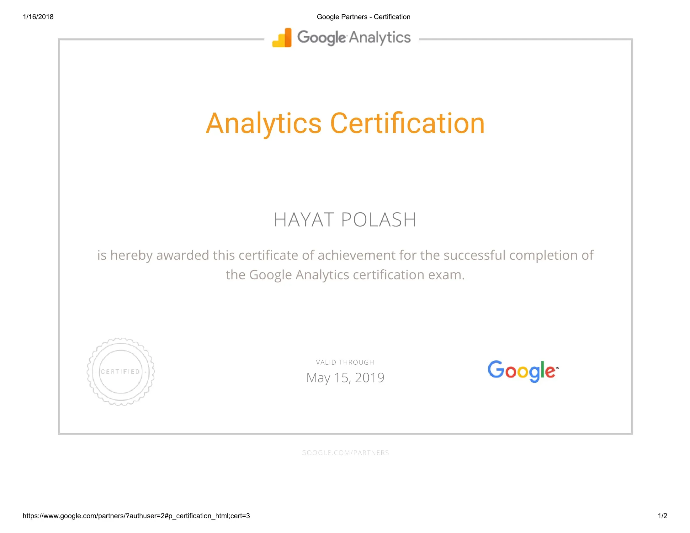 Analytics Certification-1