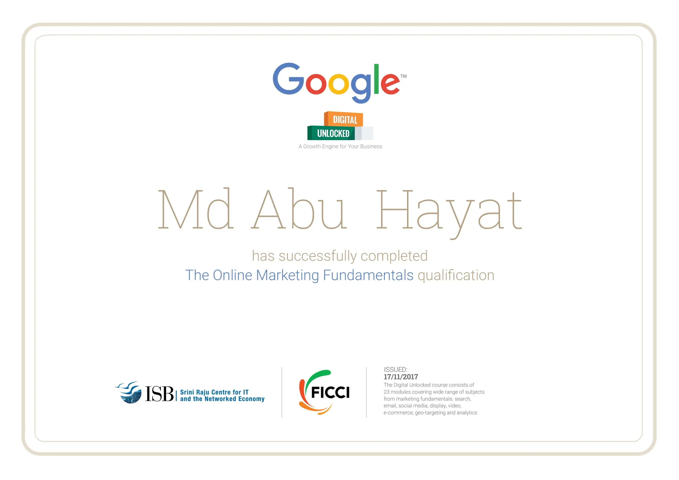 Digital Unlocked Certification